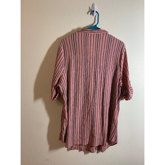 Maggie Barnes Layered Button Up Top Womens Plus Size 2X Business Casual Pink LS4 - Picture 3 of 5